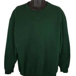 Vintage Blank Sweatshirt Mens Size 2XL Green Y2K Russell Athletic Crewneck
